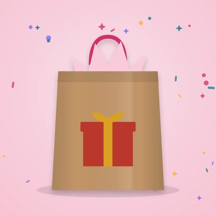 Gift bag mockup made with the “Gift box” file