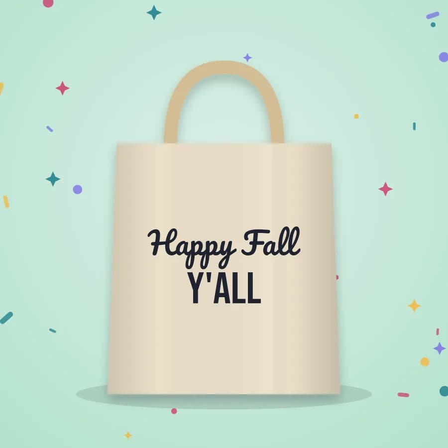 Tote bag mockup made with the “Happy Fall Y'all” file